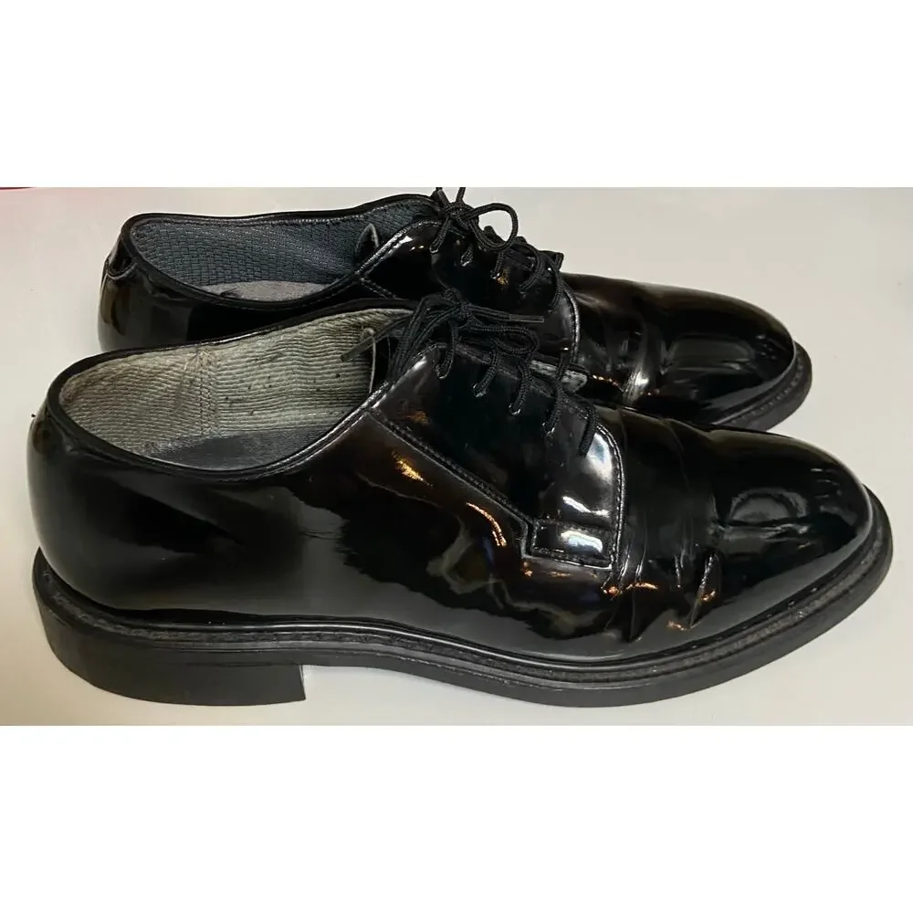 Bates Mens 9D Black High Gloss Military Uniform Dress Shoes GUC